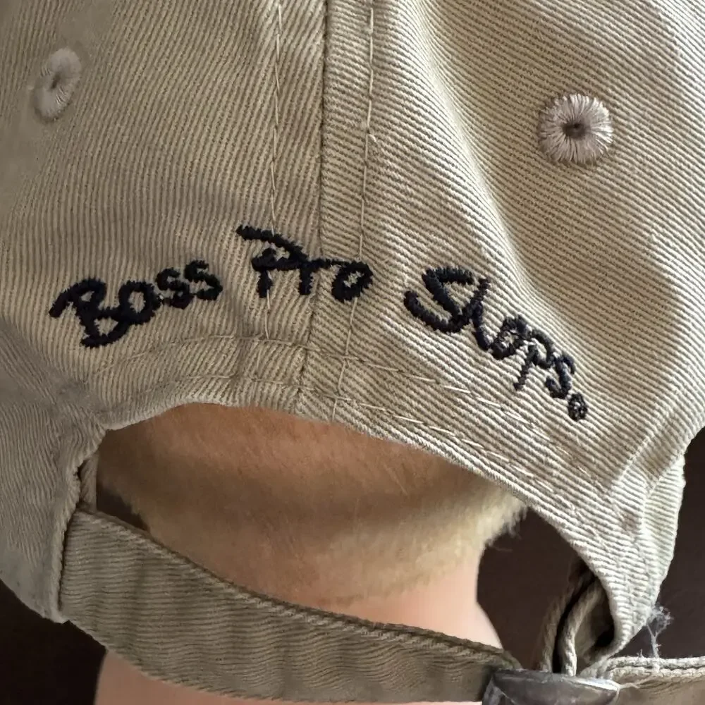 Fish Fear Me Bass Pro Shops Hat Distressed Fishing Cap Tan Adjustable